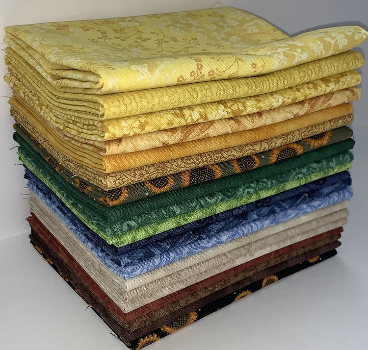 Sunflower Fat Quarter Bundle - 20 Fabrics, 20 Total Fat Quarters