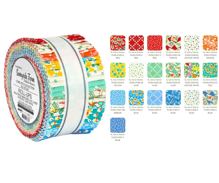 Robert Kaufman Flowerhouse: Sunnyside Farm Roll-up - 40 Strip Roll