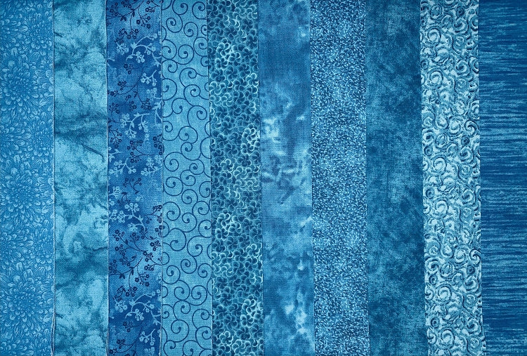 Basic Colors - Turquoise 2.5" Roll - 10 Fabrics, 20 Total Strips