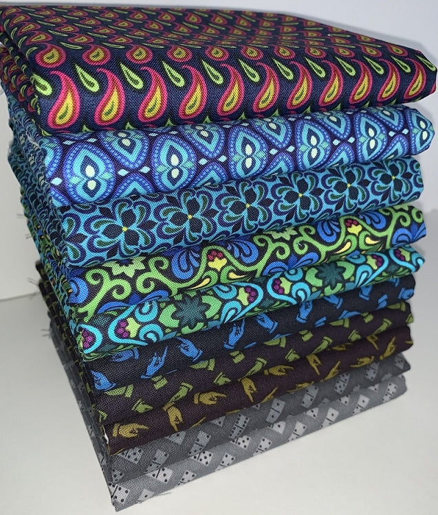 Benartex Vintage Cool Half-yard Bundle - 10 Fabrics, 5 Total Yards