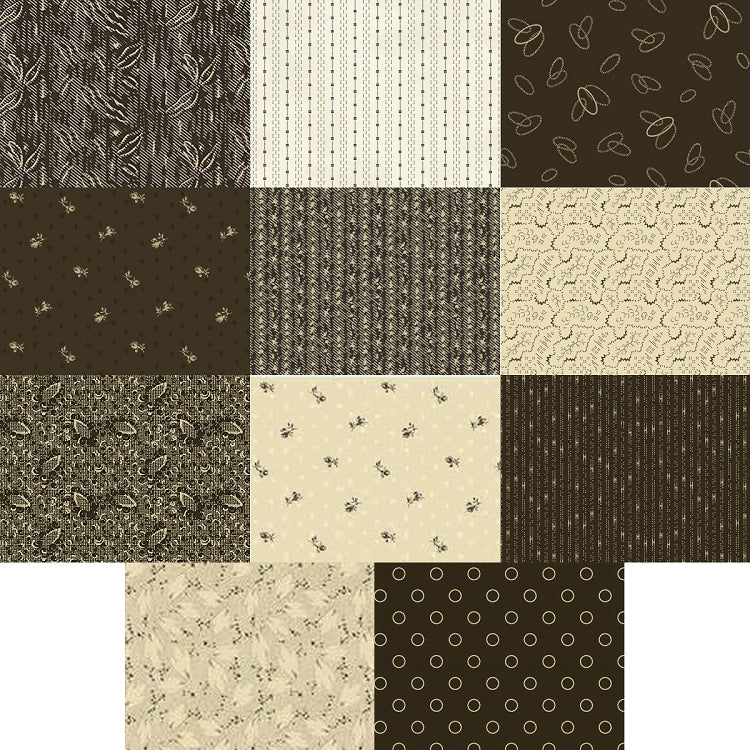 Washington Street Studio Black/Tan Repros - P&B Textiles - 40 Strips