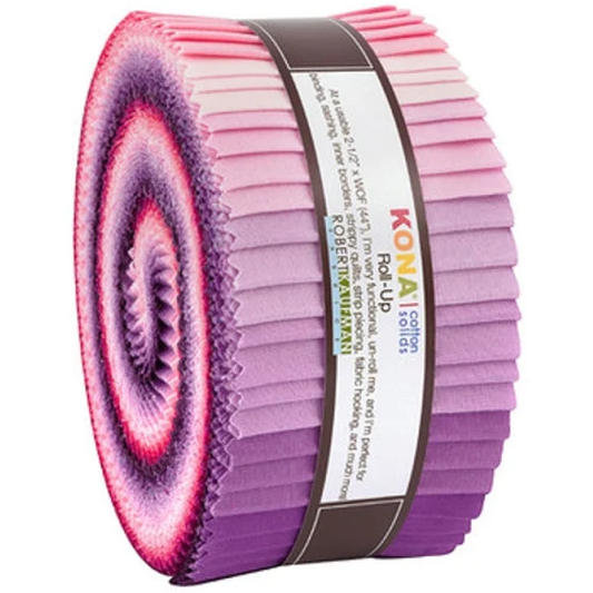 Robert Kaufman Kona Cotton Wildberry Palette Roll-up - 40 Strip Roll