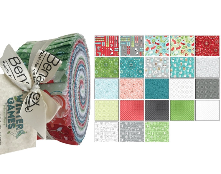 Benartex Winter Games - 40 2.5" Strip Pinwheel