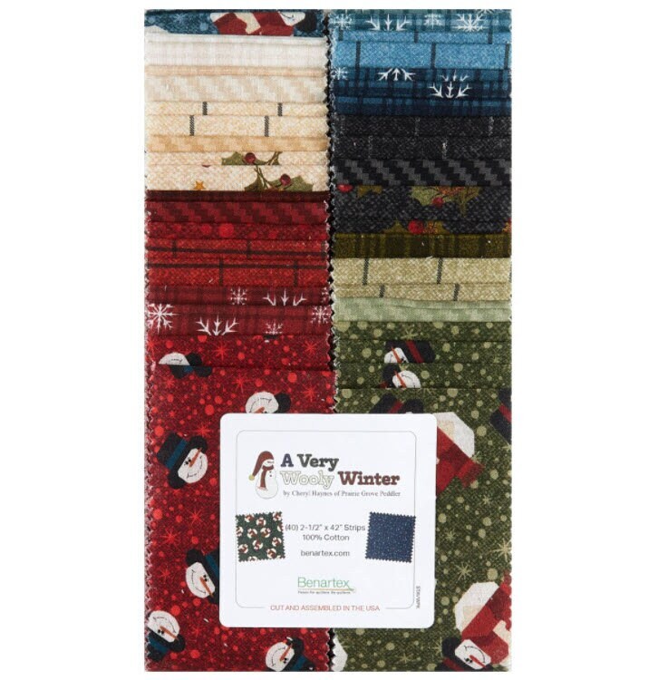 Benartex A Very Wooly Winter Strip-pies - 40 2.5" Strips Flat Pack