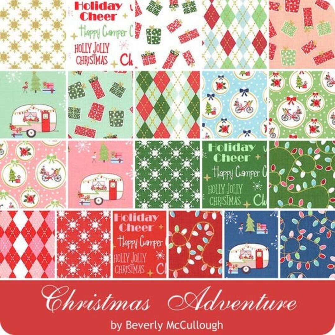 Riley Blake Christmas Adventure - 40 Strip Rolie Polie