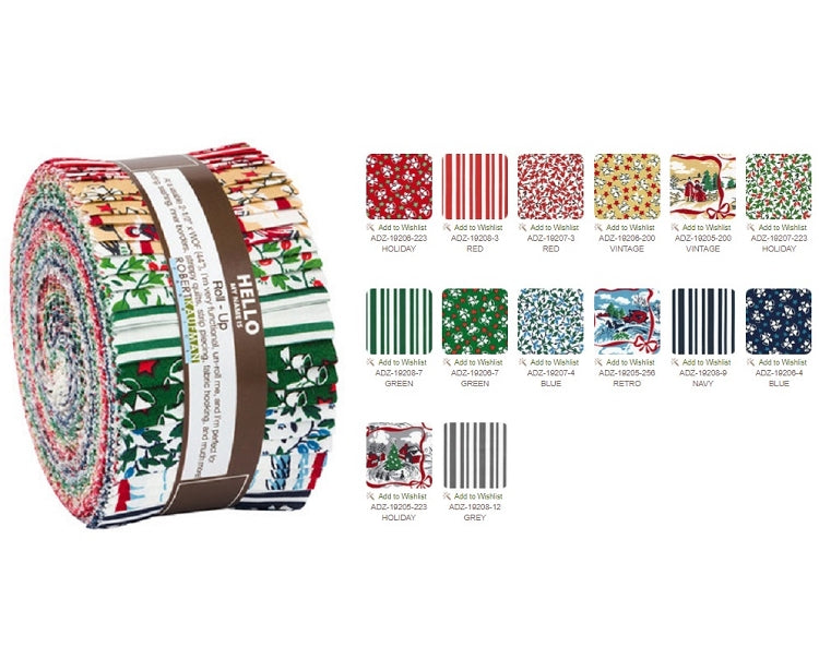 Robert Kaufman Yuletide Bells Roll-up - 40 Strip Roll