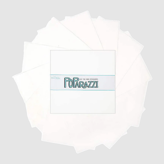 Charm Pack 5x5 Squares - Riley Blake POParazzi White On White 5-inch Stacker - 40 5" Square