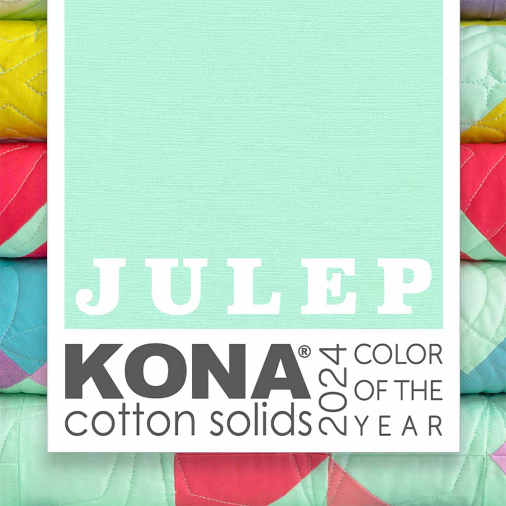 Charm Pack 5x5 Squares - Robert Kaufman Kona Solid Julep - Color Of The Year 2024 - 40 5" Squares