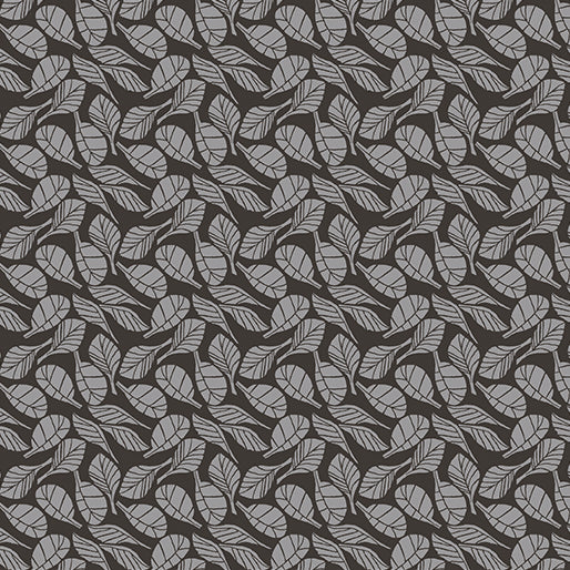 (4.5 yd) Benartex Woodland Magic Leaf Magic Gunmetal 13375-14