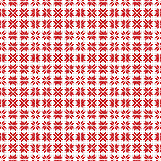 (2 yd) Benartex Nordic Cabin Sweater Weather Red 13423P-10 (Pearlescent Accents)