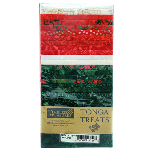 Timeless Treasures Tonga Batiks - Mistletoe - 40 2.5" Strip Pack