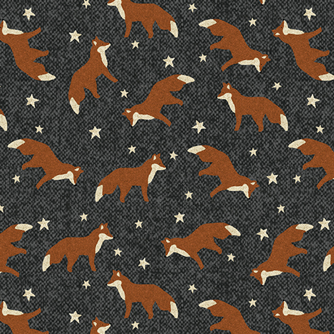 (1.5 yd) Benartex Winter Forest Fox Charcoal 16002-14