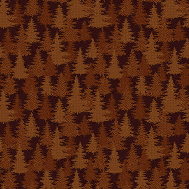 (3.5 yd) Benartex Winter Forest Tree Forest Russet 16004-39