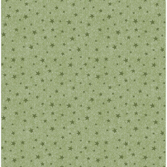 (4 yd) Benartex Winter Forest Wooly Stars Green 16005-40