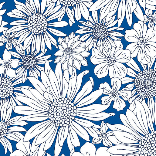 (2 yd) Benartex Paradise Park 17015-10 Gazebo Blue