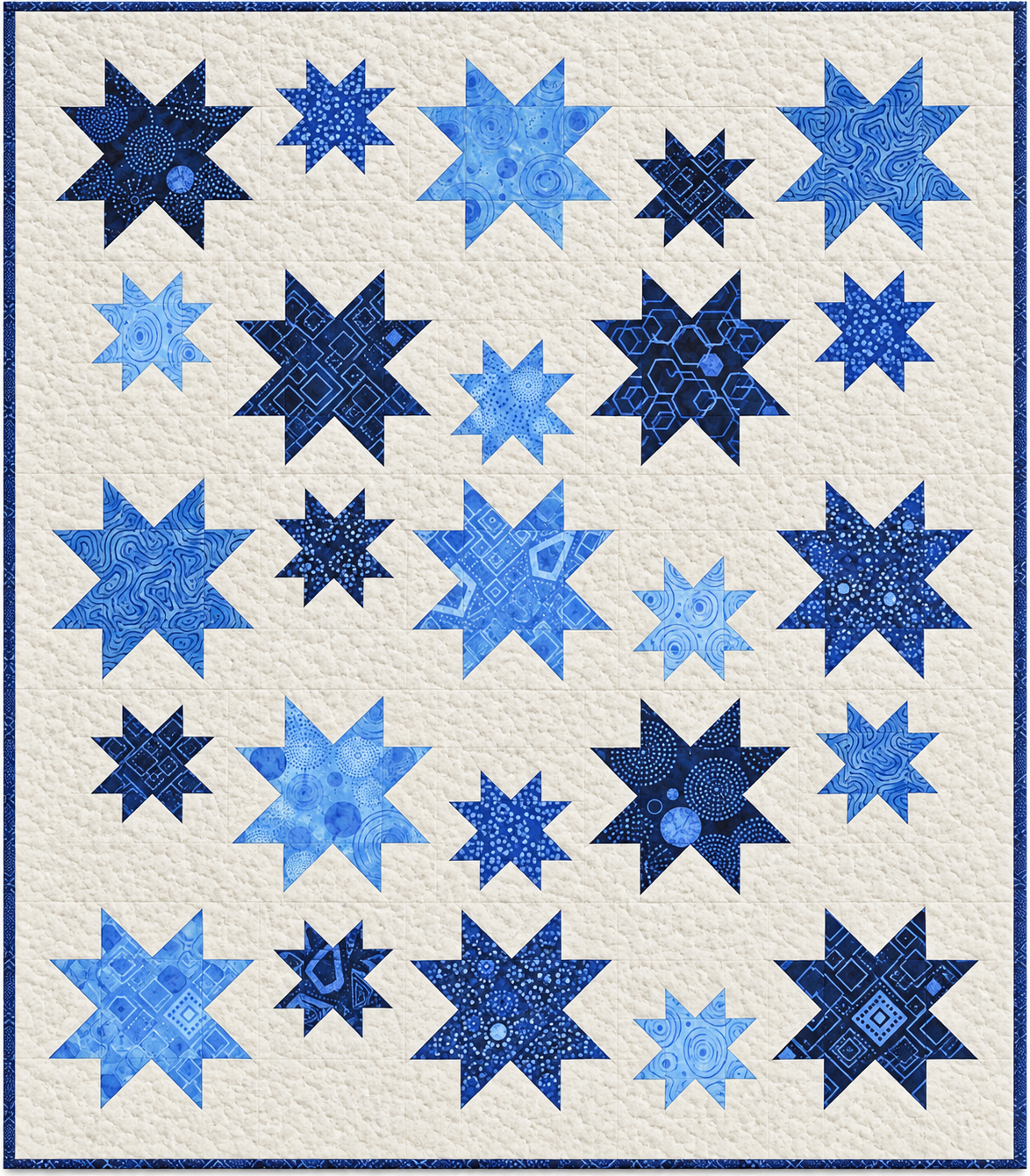 Half-yard Bundle - Robert Kaufman Artisan Batik "Bubble Blues" - 10 Fabrics, 5 Total Yards