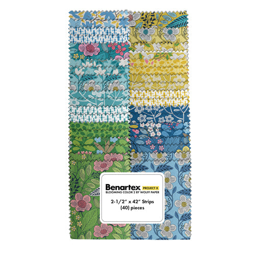 Benartex Blooming Color 2 Strip-pies - 40 2.5" Strips