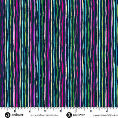(1.5 yd) Andover/Makower UK Tropica Stripe 153-B
