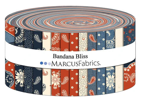 Marcus Fabrics - Bandana Bliss by The Smithsonian Institute - 40 2.5" Strips/Jelly Roll