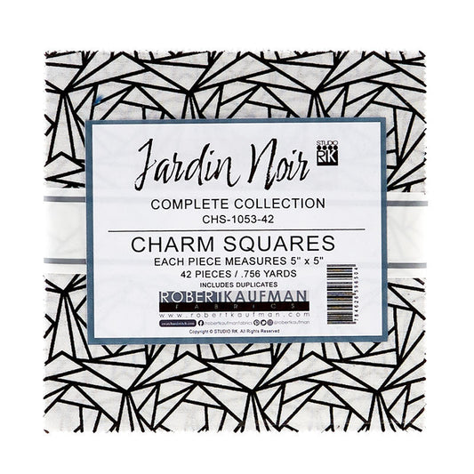 Charm Pack 5x5 Squares - Robert Kaufman "Jardin Noir" - 40 5" Squares