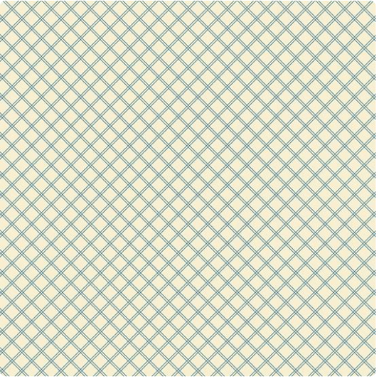 (4.5 yd) Andover/Makower UK St. Leonard Blue Lattice 217-B
