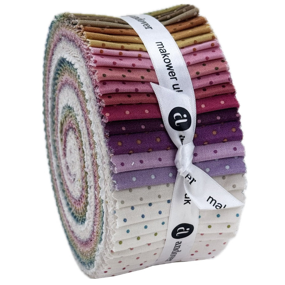 Andover/Makower UK - Poppy Seeds Double Scoops - 40 2.5" Strips