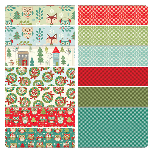 Benartex Owl Be Home For Christmas Strip-pies - 40 2.5" Strips