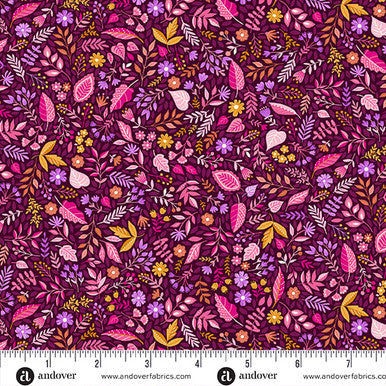 (1.5 yd) Andover/Makower UK Tropica Stripe 150-R Foliage