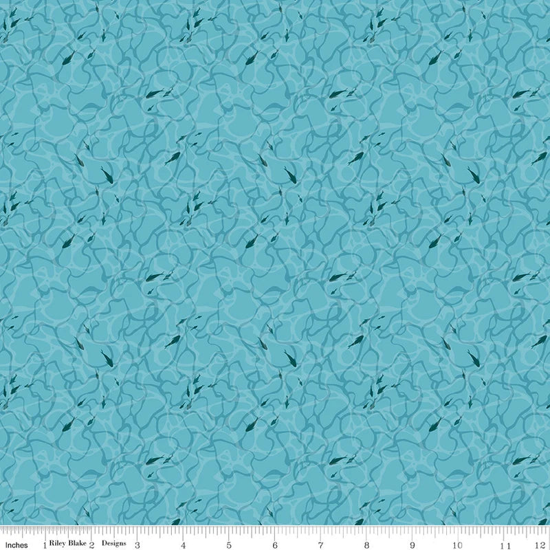 (1.5 yd) Riley Blake Reef Ocean Floor C17276 Blue