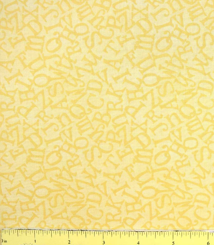 (2 yd) Benartex ABCs Tossed Alphabet Yellow 13177-33