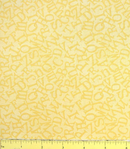 (2 yd) Benartex ABCs Tossed Alphabet Yellow 13177-33