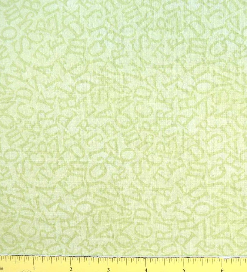 (2 yd) Benartex ABCs Tossed Alphabet Green 13177-44