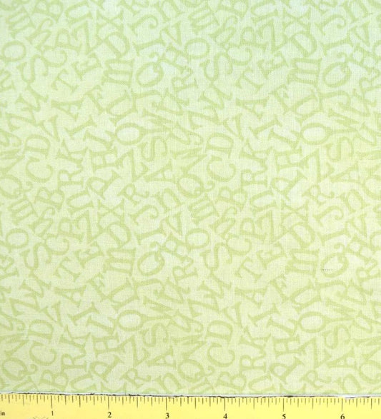 (2 yd) Benartex ABCs Tossed Alphabet Green 13177-44