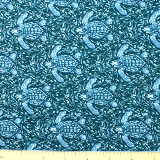 (5 yd) Riley Blake Reef Turtles C17271 Jade