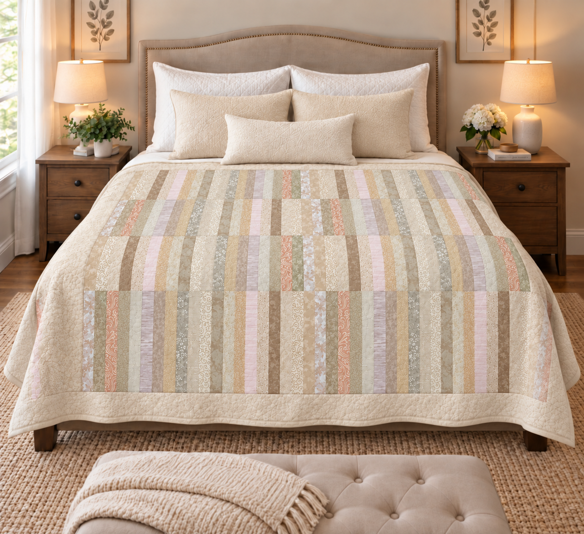 2.5" Jelly Roll Strips - June Doe Fabric Collections - Vanilla Cream - 40-Strip Pack