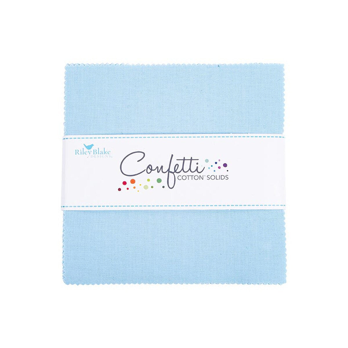 Charm Pack 5x5 Squares - Riley Blake Confetti Cotton Solids Boy Blue 5-inch Stacker - 40 5" Square