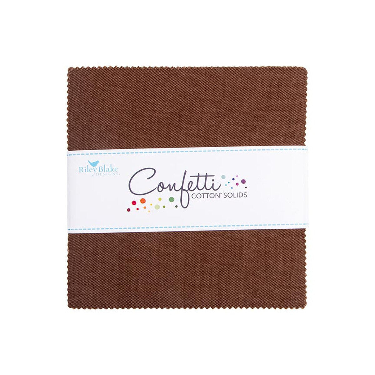 Charm Pack 5x5 Squares - Riley Blake Confetti Cotton Solids Brownie 5-inch Stacker - 40 5" Square