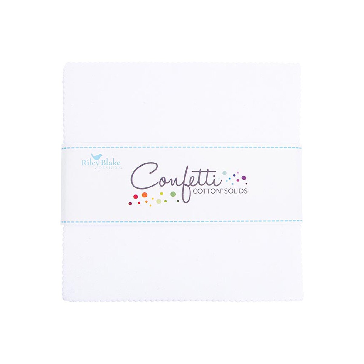 Charm Pack 5x5 Squares - Riley Blake Confetti Cotton Solids Bright White 5-inch Stacker - 40 5" Square