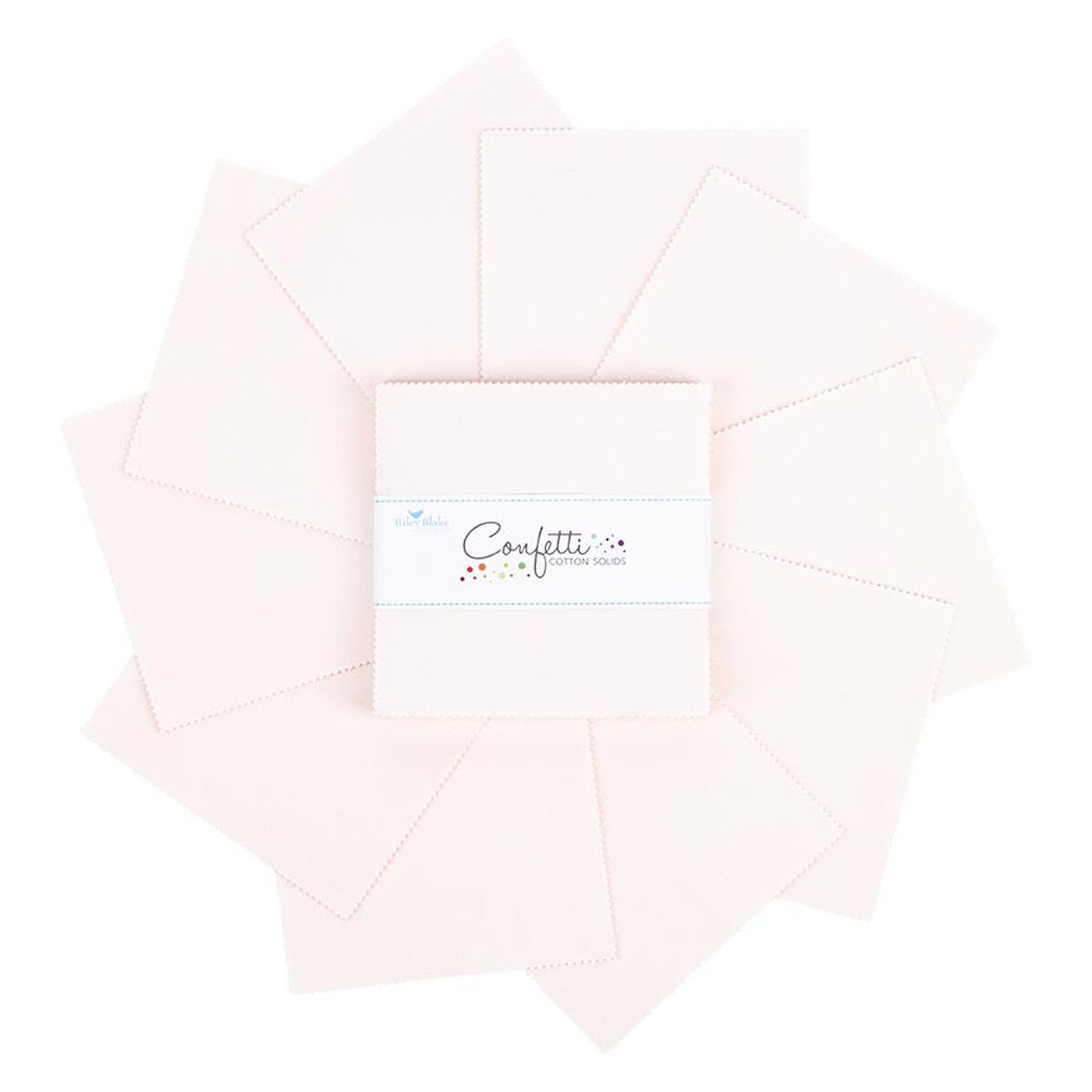 Charm Pack 5x5 Squares - Riley Blake Confetti Cotton Solids Champagne Pink 5-inch Stacker - 40 5" Square