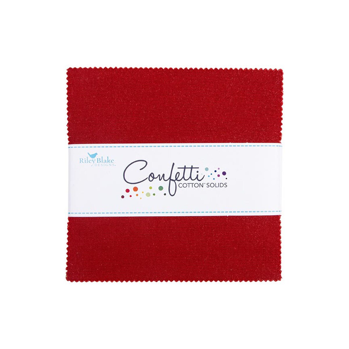 Charm Pack 5x5 Squares - Riley Blake Confetti Cotton Solids Dahlia Red 5-inch Stacker - 40 5" Square
