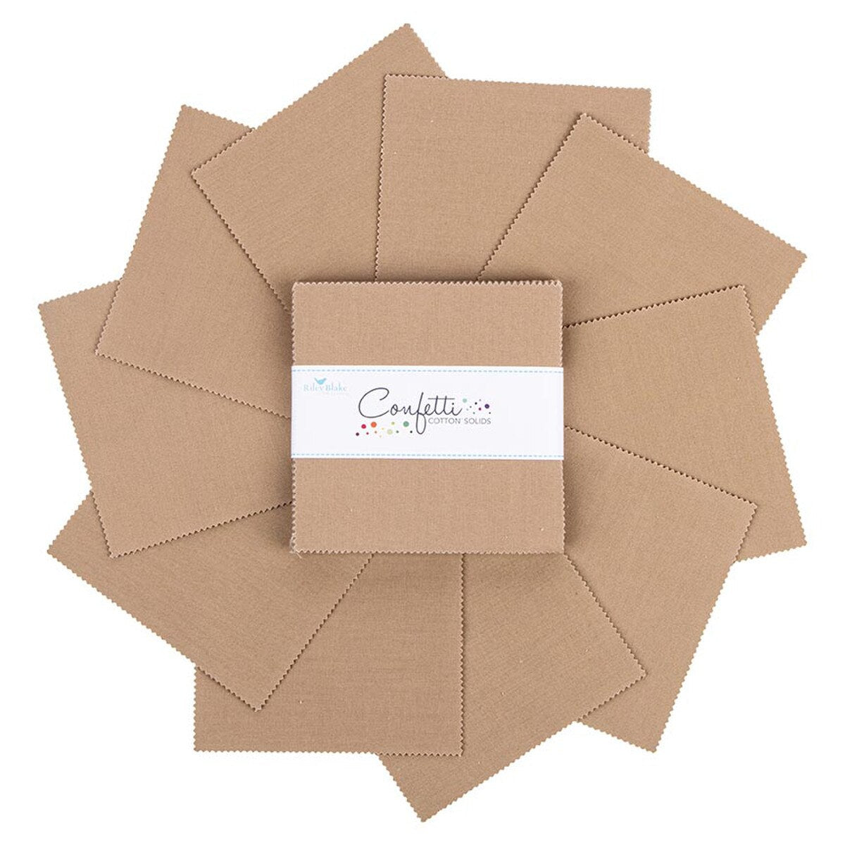 Charm Pack 5x5 Squares - Riley Blake Confetti Cotton Solids Pebble 5-inch Stacker - 40 5" Squares