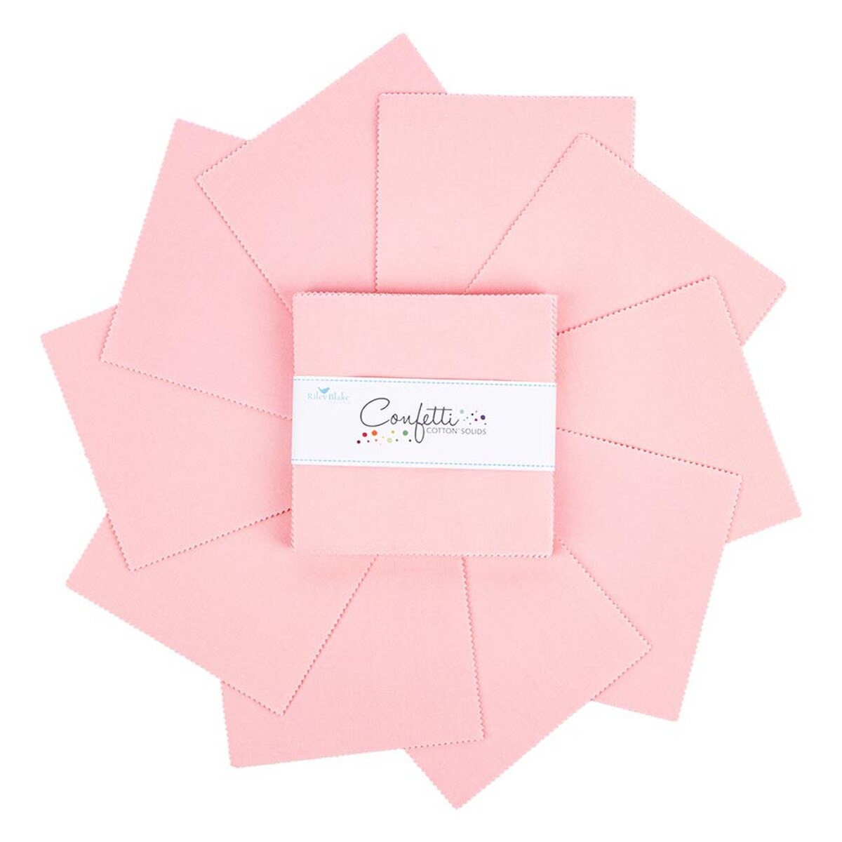 Charm Pack 5x5 Squares - Riley Blake Confetti Cotton Solids Pretty In Pink 5-inch Stacker - 40 5" Square