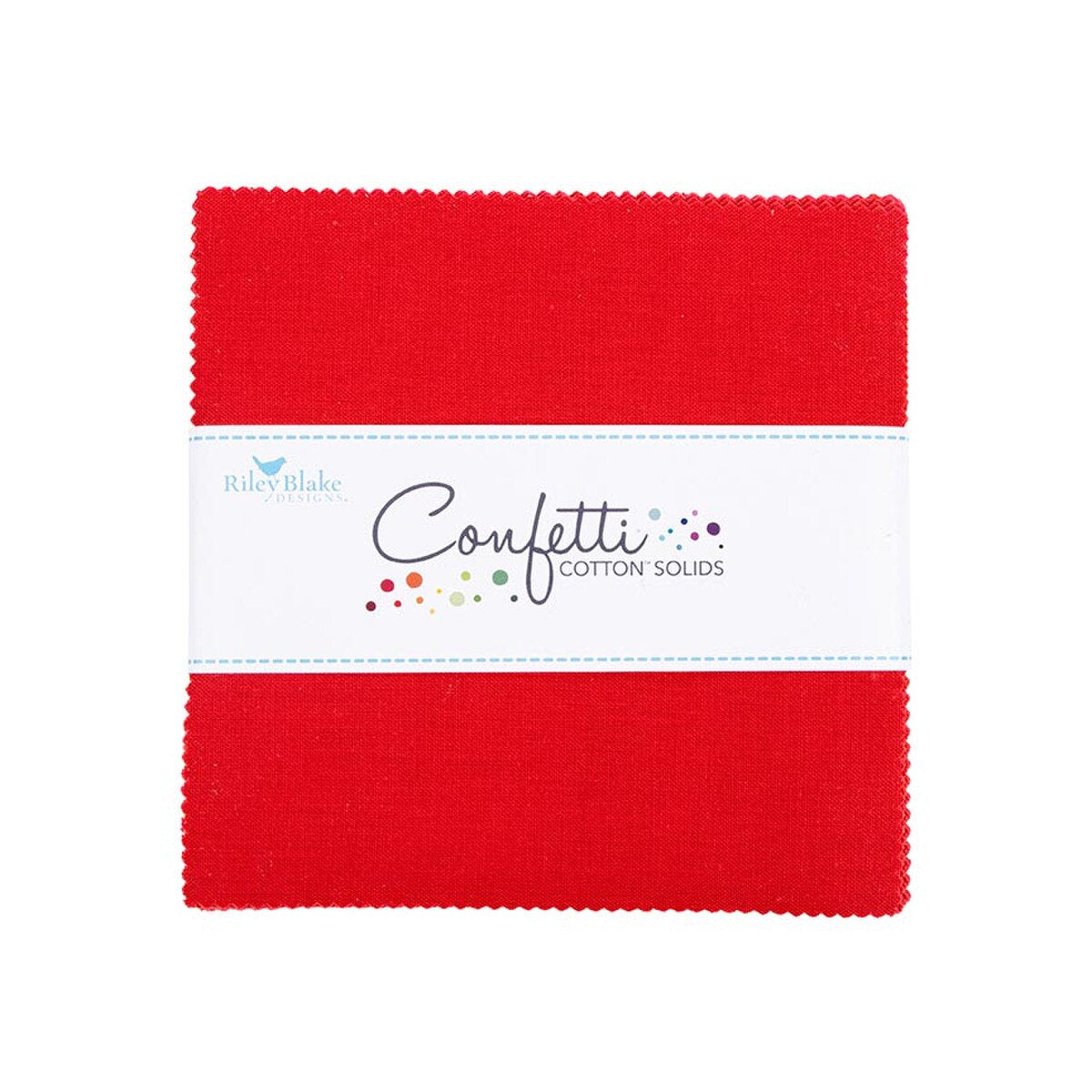 Charm Pack 5x5 Squares - Riley Blake Confetti Cotton Solids Schoolhouse Red 5-inch Stacker - 40 5" Square
