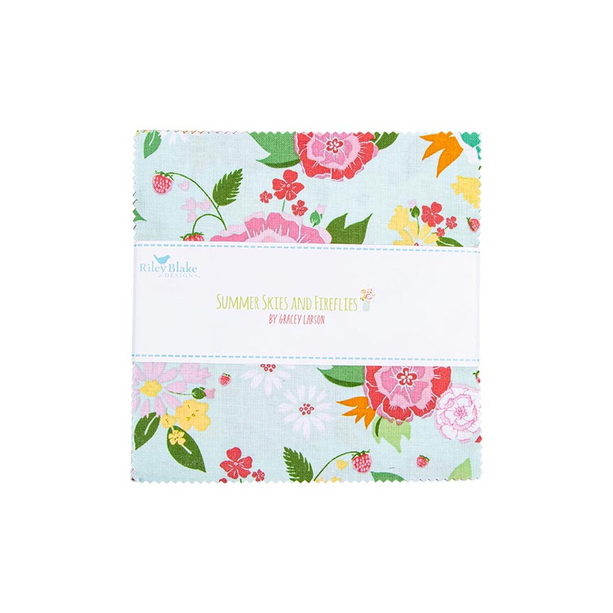 Charm Pack 5x5 Squares - Riley Blake Summer Skies and Fireflies 5-inch Stacker - 40 5" Squares