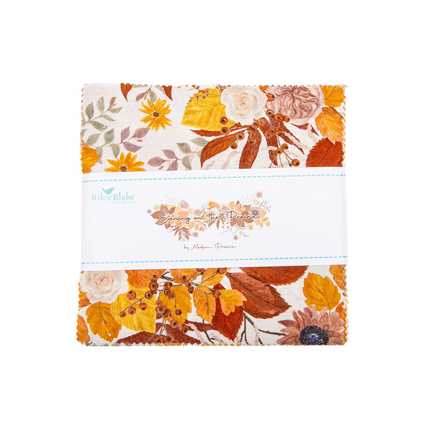 Charm Pack 5x5 Squares - Riley Blake Evening on the Prairie 5-inch Stacker - 40 5" Squares