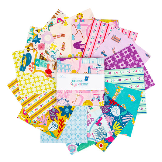 Charm Pack 5x5 Squares - Riley Blake The Genesis of a Journey 5-inch Stacker - 40 5" Squares
