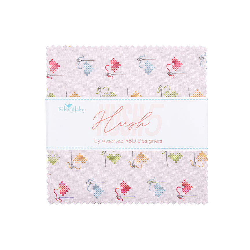 Charm Pack 5x5 Squares - Riley Blake Hush Hush 5 5-inch Stacker - 40 5" Squares