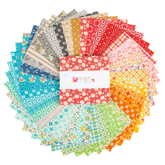 Charm Pack 5x5 Squares - Riley Blake Farmer’s Daughter 5-inch Stacker - 40 5" Squares