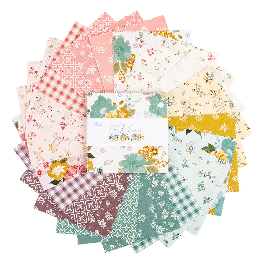 Charm Pack 5x5 Squares - Riley Blake Renew 5-inch Stacker - 40 5" Squares