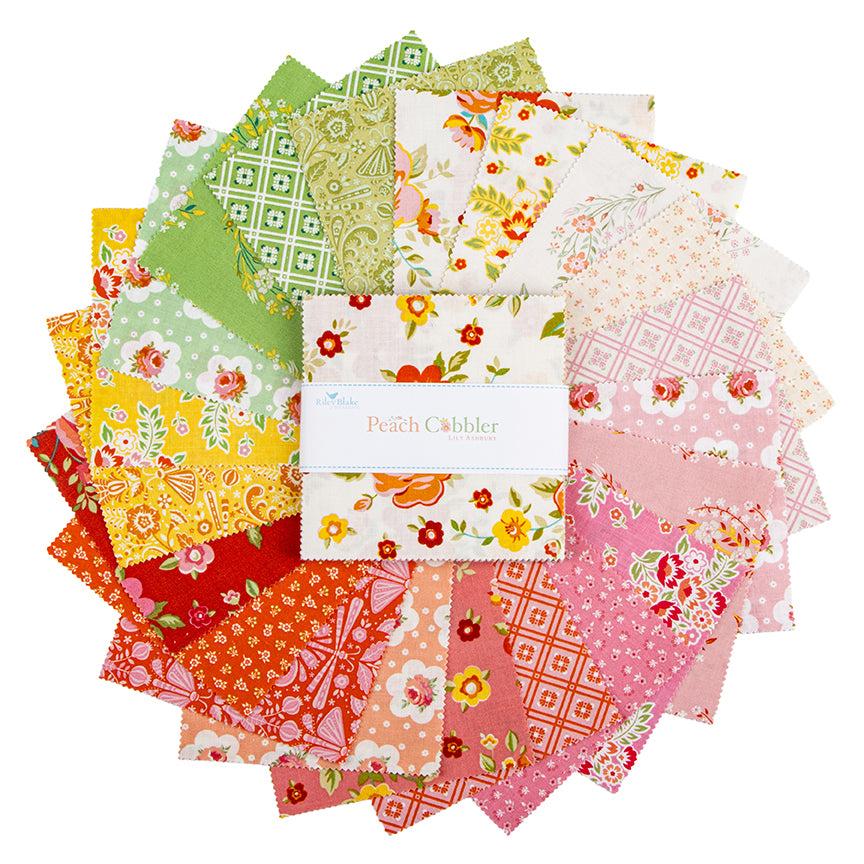 Charm Pack 5x5 Squares - Riley Blake Peach Cobbler 2 5-inch Stacker - 40 5" Squares